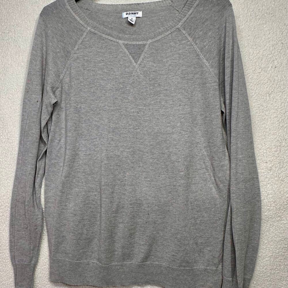 Old Navy Gray Confetti Speckled Sweatshirt Medium Lightweight Pullover